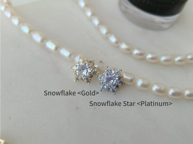 Zircon Nail Jewelry]Pearl Snowflake - BONNIEBEENAIL